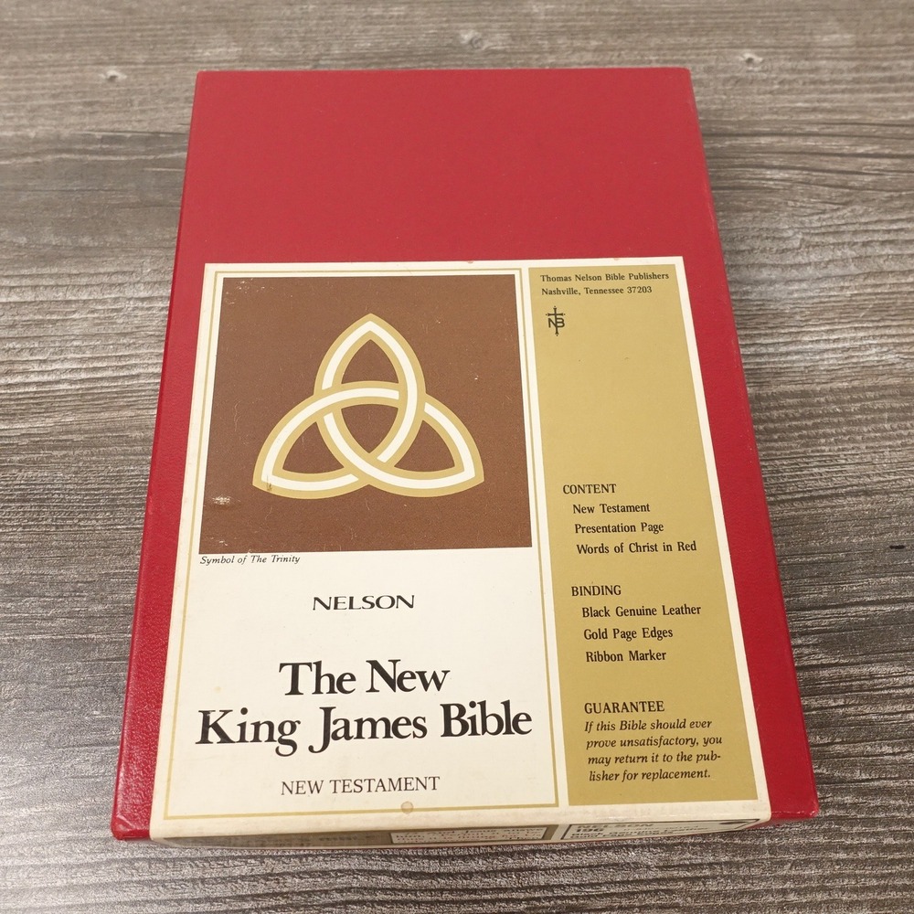 Nelson New King James Bible New Testament OS Black New Leather Gold Edges 196